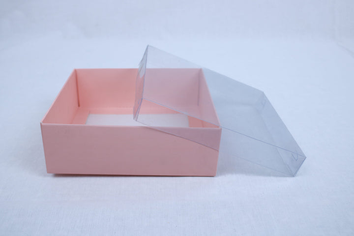 Multicolor Transparent Cover box for gifts and brownies - 6x6x2 inches 2