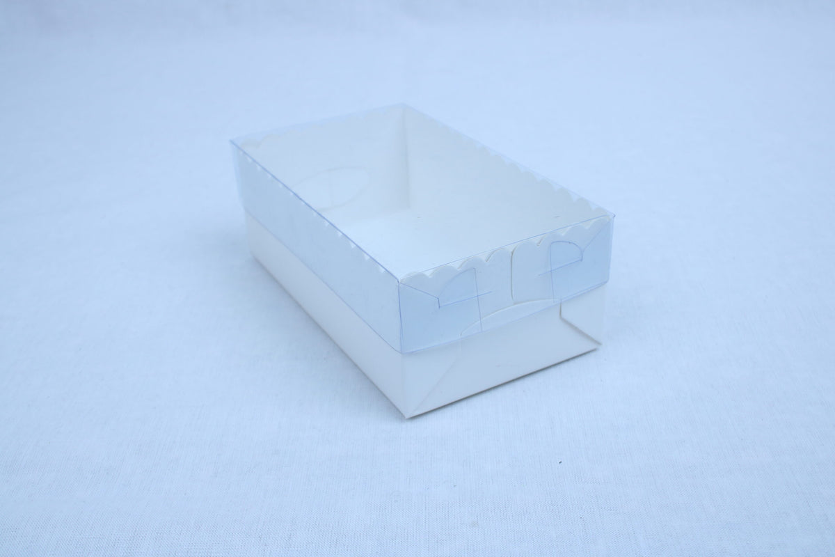 White Gift Box with PVC Clear Lid (5x3x2) for Brownies & Favors 3