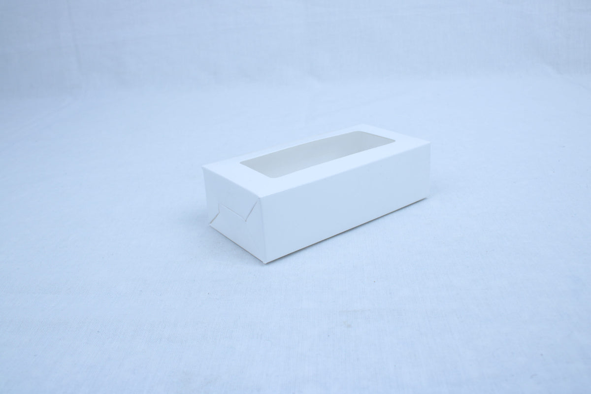 Small Bakery Box for Mini Macarons, Chocolates & Khajoor (5" x 2" x 1.5") - White