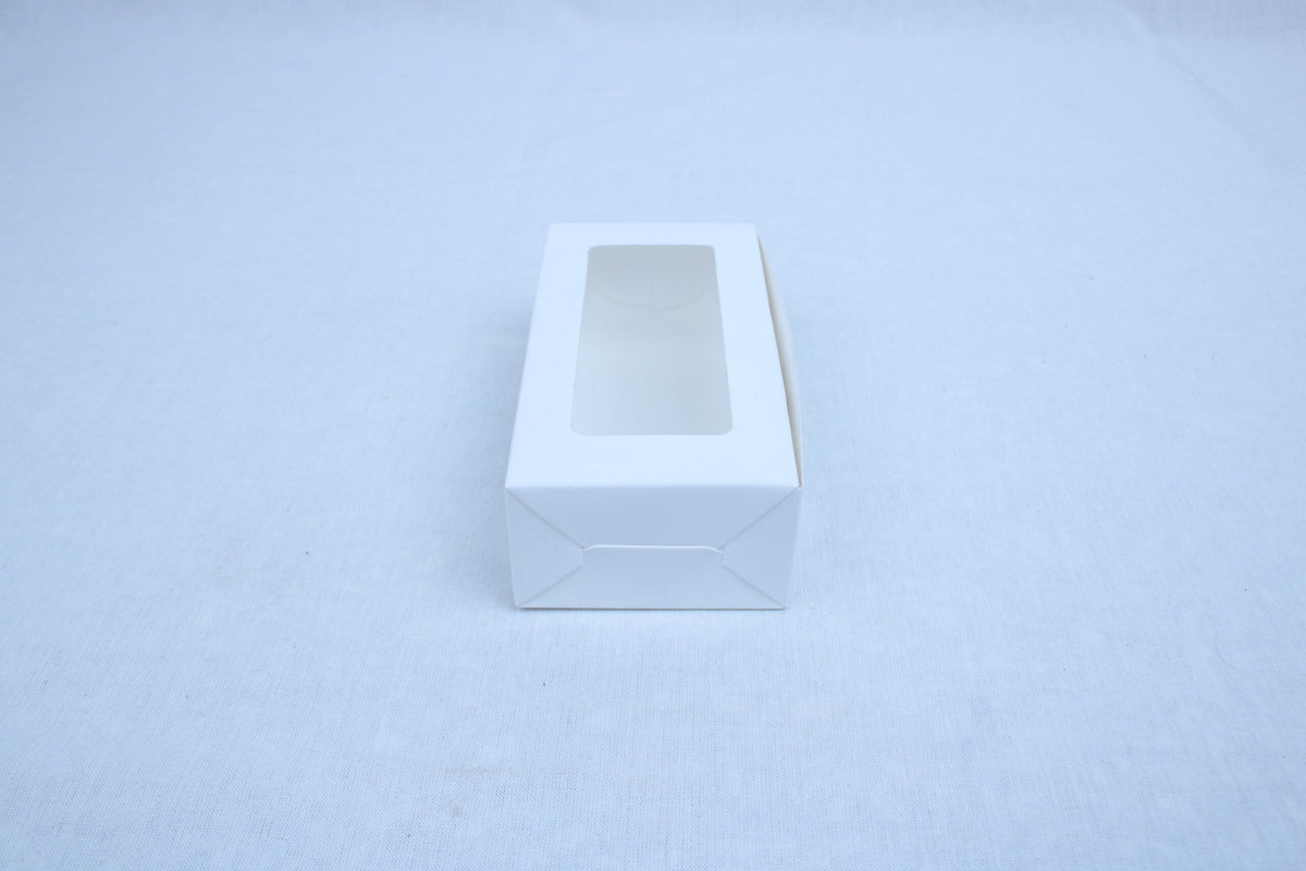 Small Bakery Box for Mini Macarons, Chocolates & Khajoor (5" x 2" x 1.5") - White 3
