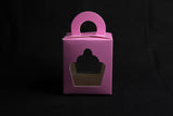 Gift Handle Box for One Cupcake (4"x4"x4") 3