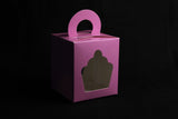 Gift Handle Box for One Cupcake (4"x4"x4") 6