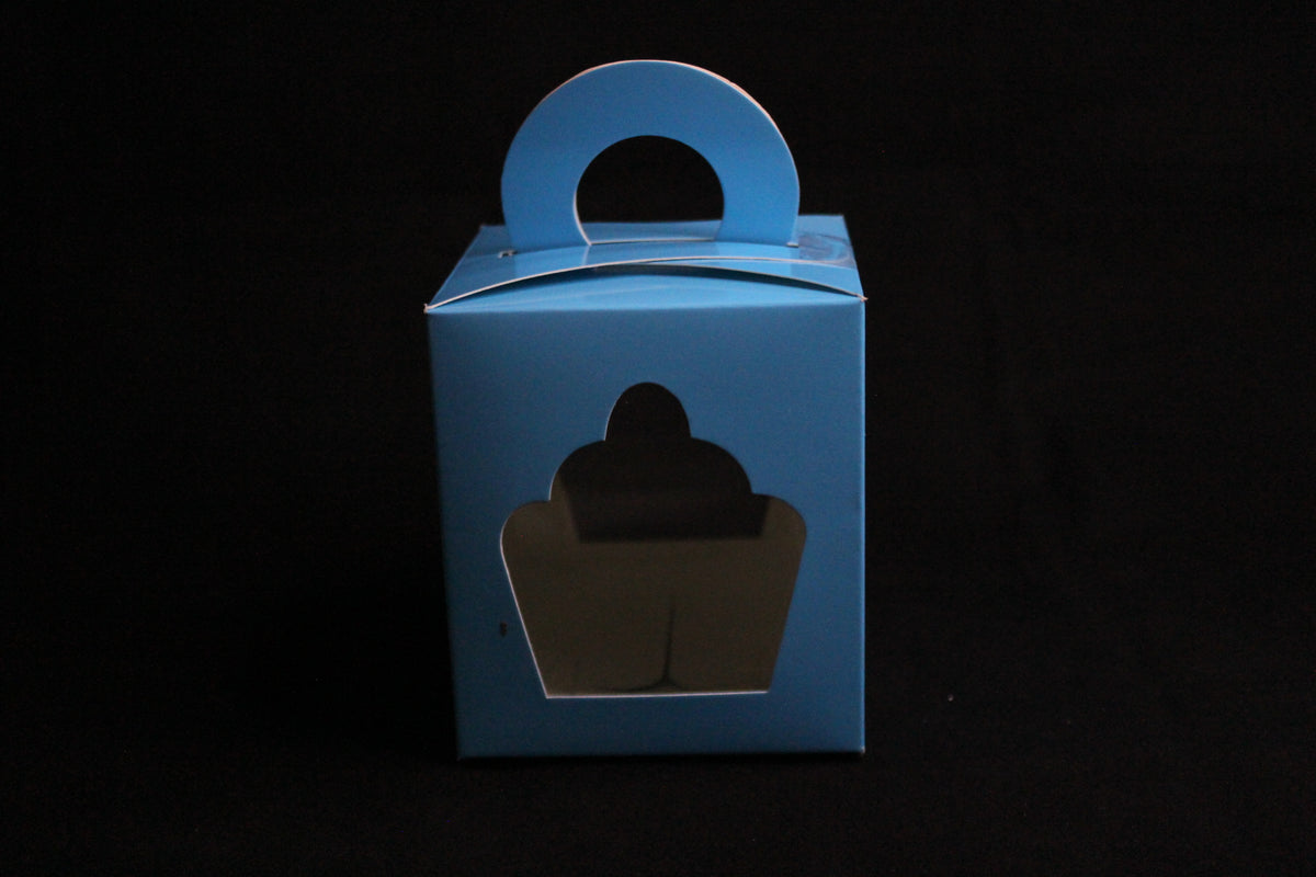 Gift Handle Box for One Cupcake (4"x4"x4") 7