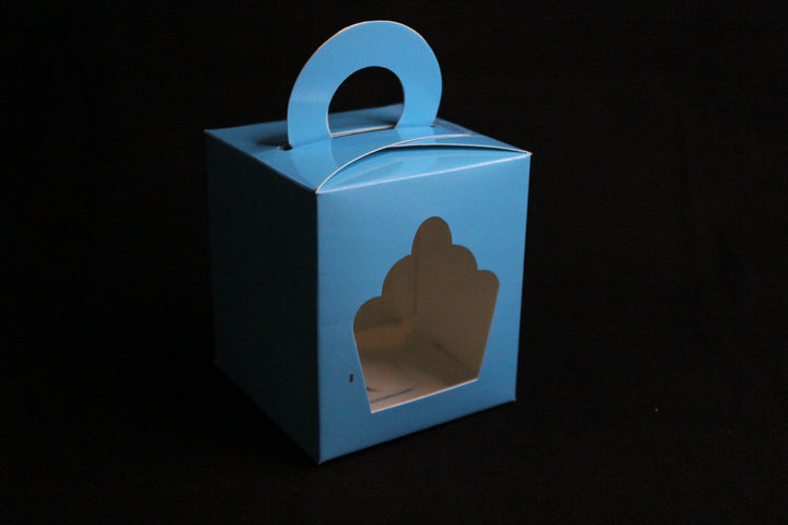 Gift Handle Box for One Cupcake (4"x4"x4") 2