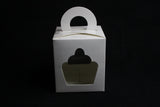 Gift Handle Box for One Cupcake (4"x4"x4")