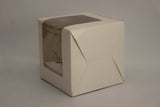 Bakery Box For Small Cakes, Heighted Cupcakes & Candles-White (4x4x4 Inches) 2