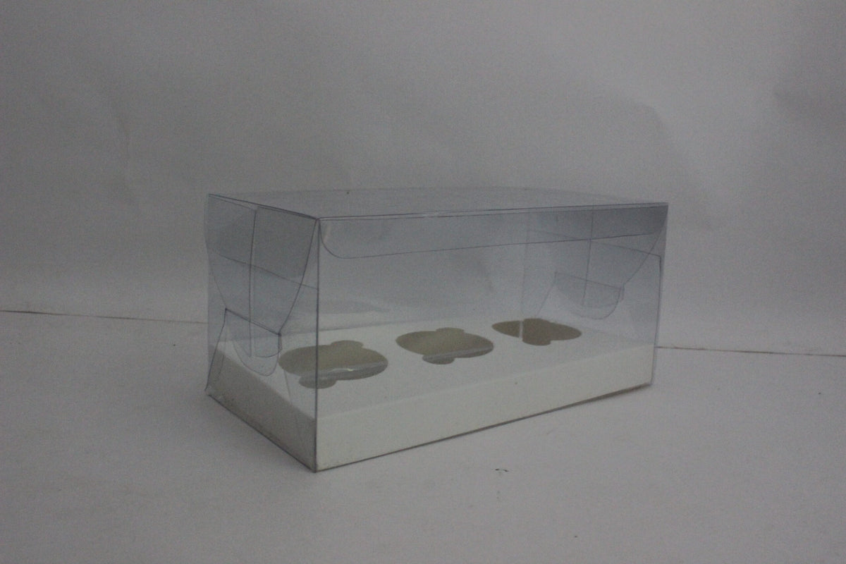 Transparent Cupcake Box for 3 mini Cupcakes