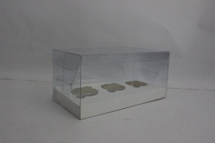 Transparent Cupcake Box for 3 mini Cupcakes