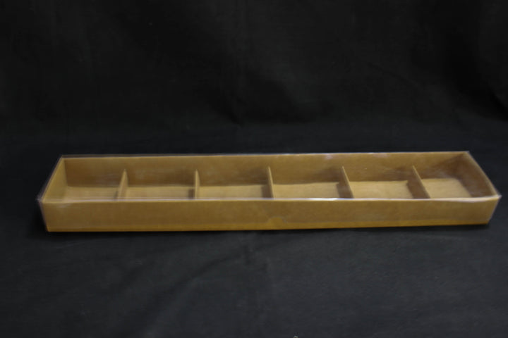 Transparent Cover box for 6 brownies - 18x3x2 Inches 2