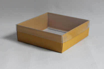 Transparent Box with Clear Top (6"x6"x2") – PVC Lid, Available in Multiple Colors for Sweets, Gifts, and Treats