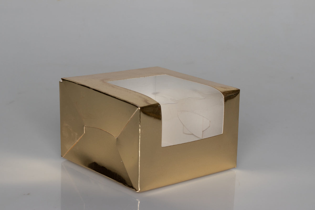 Bakery Gift Box For Sweets, Cupcake & Candles- 4x4 inches 10