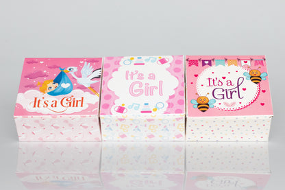 Birth Announcement Gift Box: "It's A Girl" – Custom Baby Gift Packaging