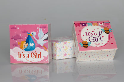 Birth Announcement Gift Box: "It's A Girl" – Custom Baby Gift Packaging