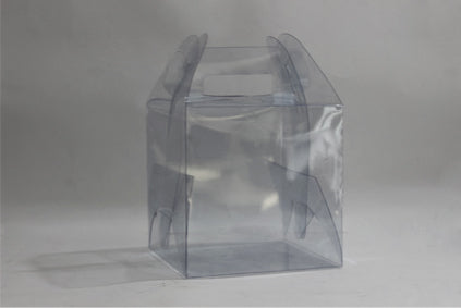 Transparent Gift Box with handle (6"x6"x6") ? Premium PVC Packaging for Cakes & Gifts