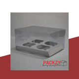 Bakery box for 4 Cupcakes (6.5"x5.5"x2.5/3.5") Inches 6