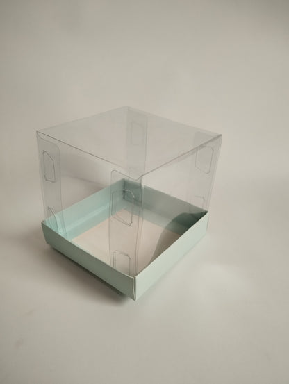 Transparent Gift Box (6"x6"x6") – 5-Sided PVC Packaging for Cakes, Sweets & Gifts