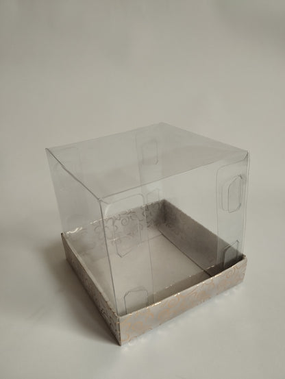 Transparent Gift Box (6"x6"x6") – 5-Sided PVC Packaging for Cakes, Sweets & Gifts