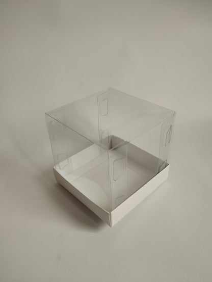 Transparent Gift Box (6"x6"x6") – 5-Sided PVC Packaging for Cakes, Sweets & Gifts