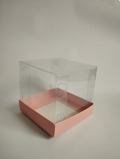 Transparent Gift Box (6"x6"x6") – 5-Sided PVC Packaging for Cakes, Sweets & Gifts