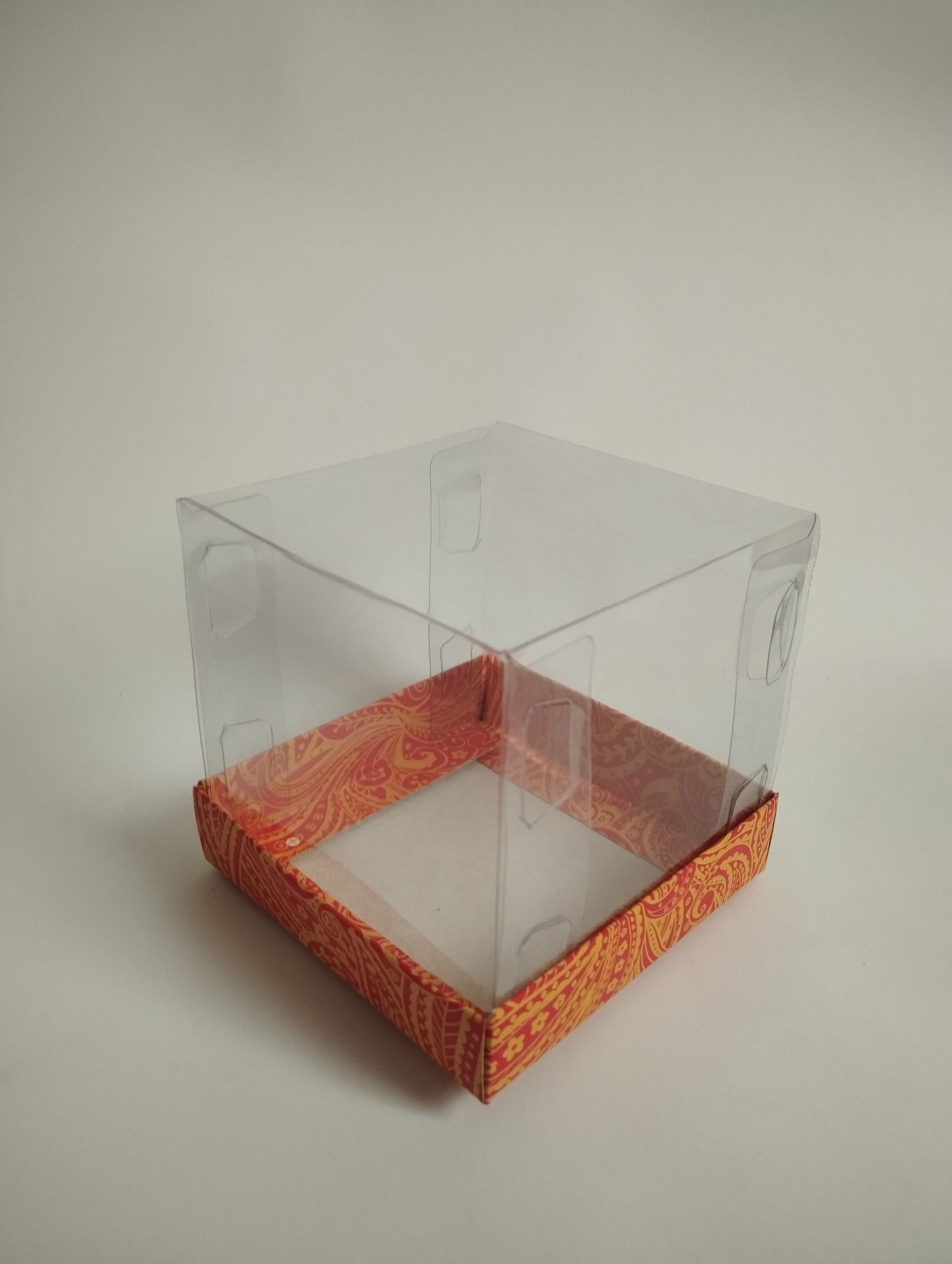 Transparent Gift Box (6"x6"x6") – 5-Sided PVC Packaging for Cakes, Sweets & Gifts