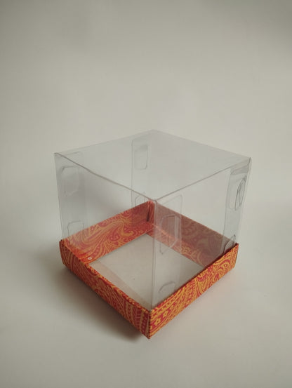 Transparent Gift Box (6"x6"x6") – 5-Sided PVC Packaging for Cakes, Sweets & Gifts