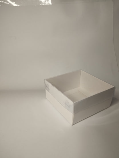 Transparent Box with Clear Top (4x4x2 inches) – Perfect for Candles, Brownies, Gifts – PVC Lid Packaging