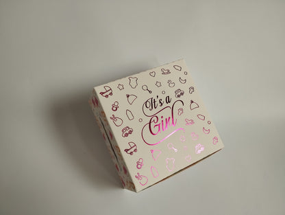 Birth Announcement Gift Box: "It's A Girl" – Custom Baby Gift Packaging
