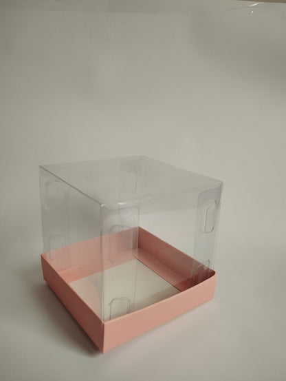Transparent Gift Box (6"x6"x6") – 5-Sided PVC Packaging for Cakes, Sweets & Gifts
