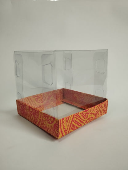 Transparent Gift Box (6"x6"x6") – 5-Sided PVC Packaging for Cakes, Sweets & Gifts