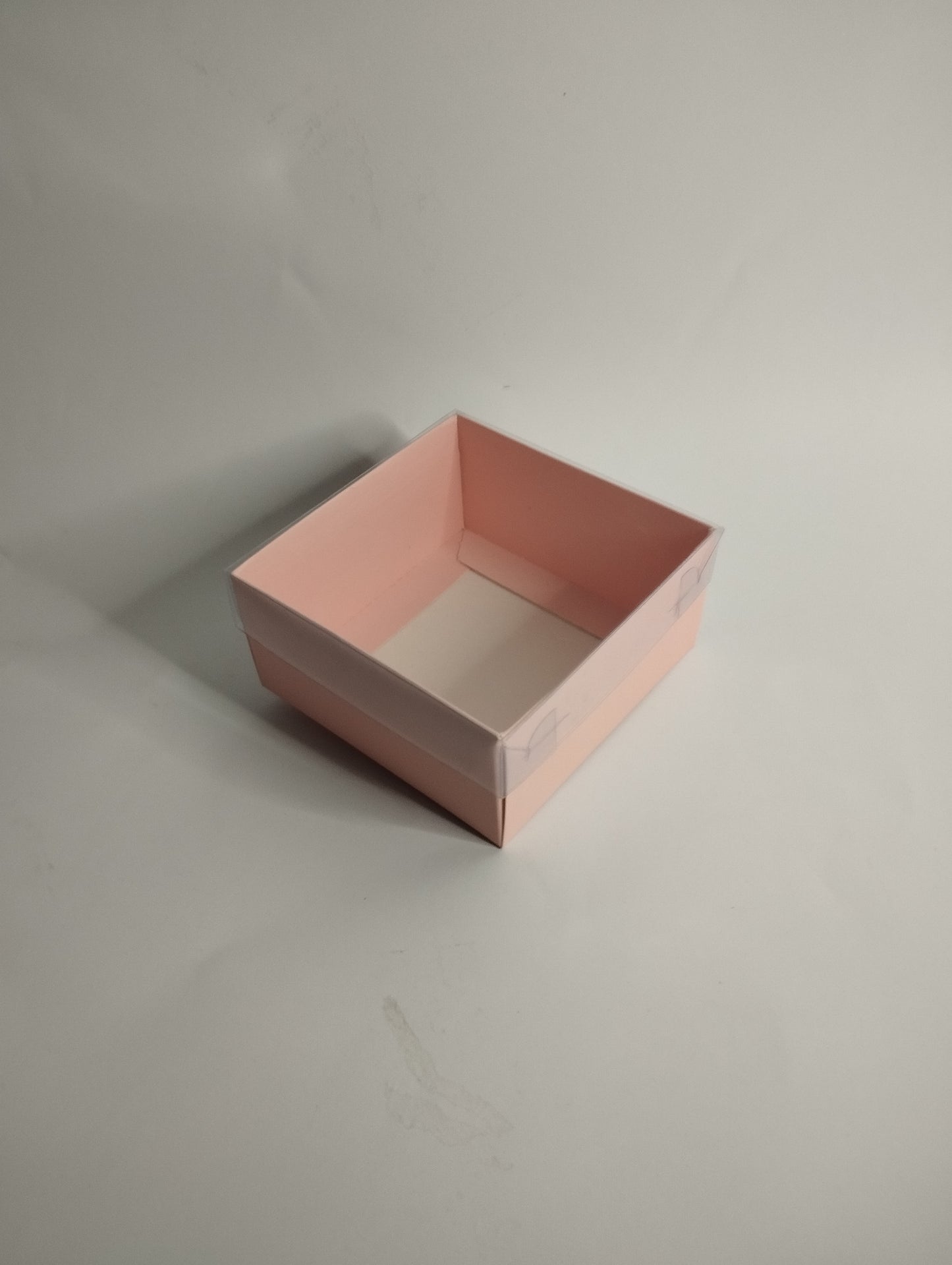 Transparent Box with Clear Top (4x4x2 inches) – Perfect for Candles, Brownies, Gifts – PVC Lid Packaging