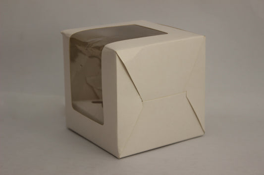 Bakery Box – White, 4x4x4 Inches – Perfect for Cupcake and Candles