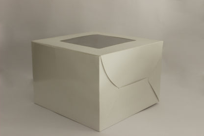Cake Box – White, 10x10x7 Inches with Transparent Window