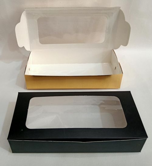 Brownie Box for 2 Brownies (Chocolate Box, White, Black, Golden) – Premium Dessert Packaging
