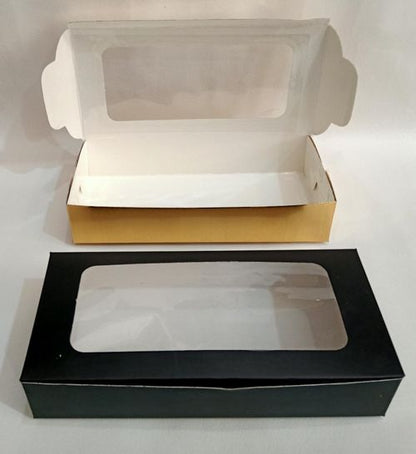 Brownie Box for 2 Brownies (Chocolate Box, White, Black, Golden) – Premium Dessert Packaging