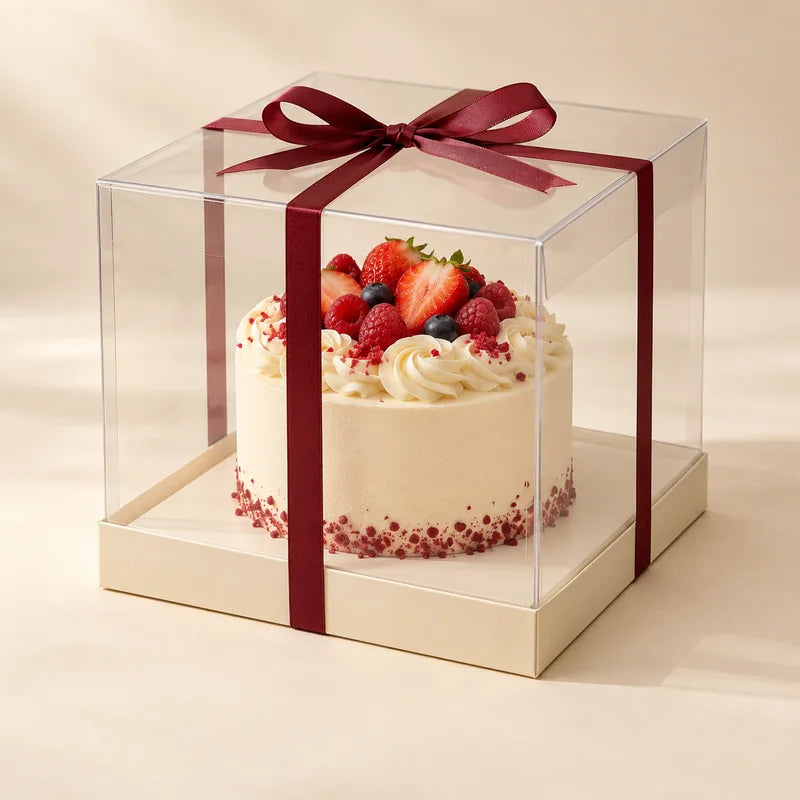 Transparent Cake & Gift Boxes packaging presentation