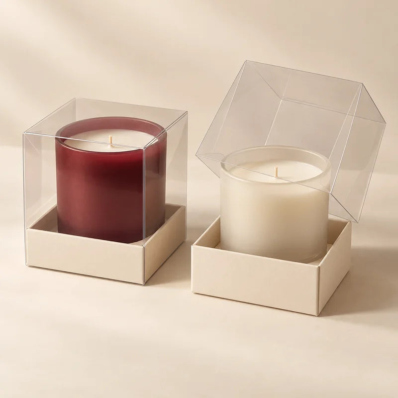 Transparent Candle Boxes packaging presentation