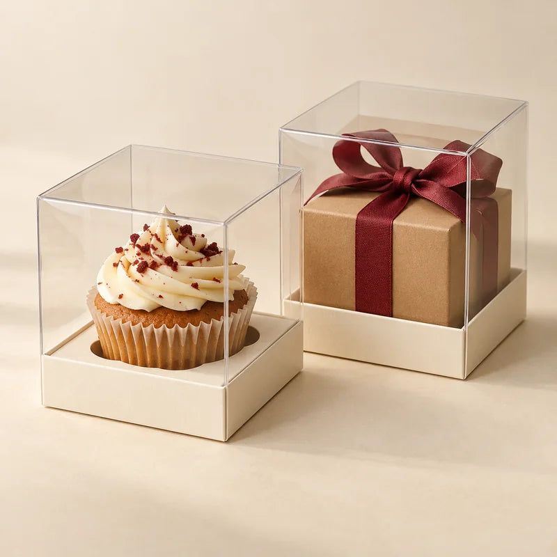 Transparent Cup-Cake & Small Gift Boxes packaging presentation
