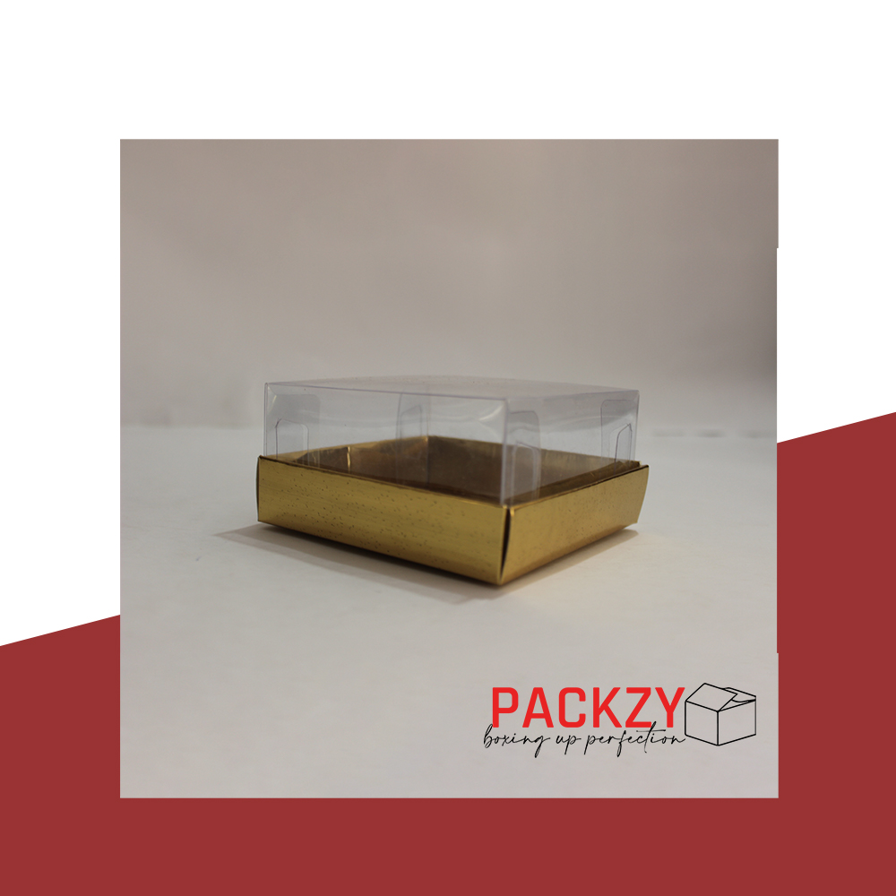 Transparent Gift Box (4"x4"x2") – 5-Sided PVC Packaging for Cakes, Sweets & Gifts