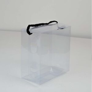 Transparent gift box with ribbon handle (6*3*6)