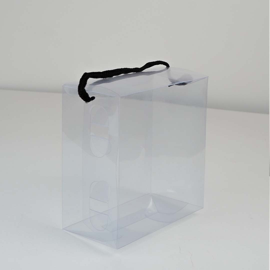 Transparent gift box with ribbon handle (6*3*6)