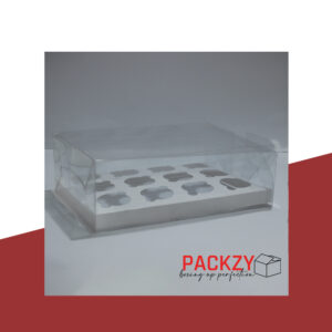 Bakery Box for 12 Mini Cupcakes - White (6"x9"x3")