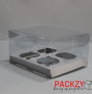 Transparent Cupcake Box for 4 Cupcakes