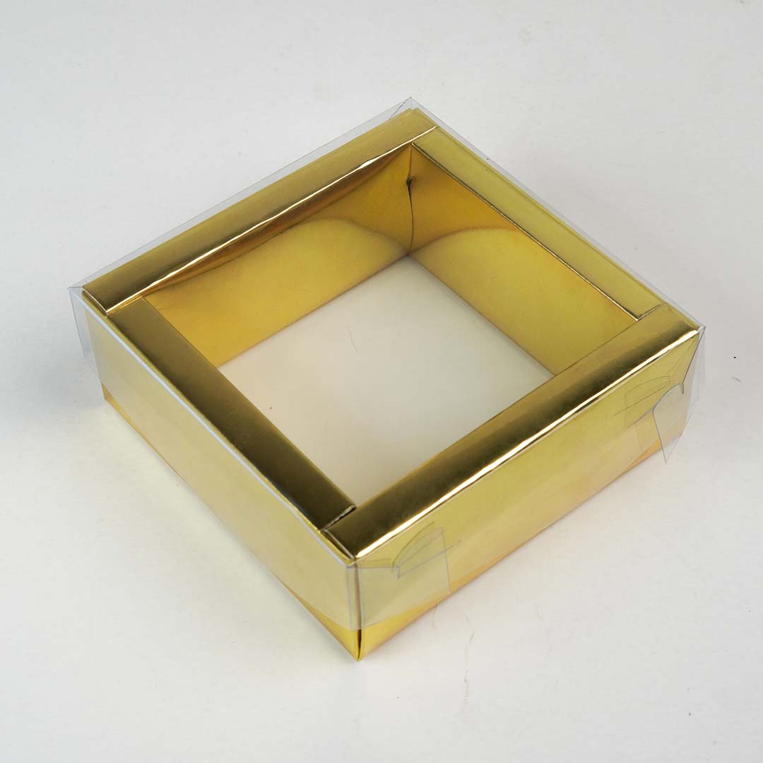 Transparent Pvc Sweet Gift box with 4 Removable Compartments  (4" x 4" x 2")