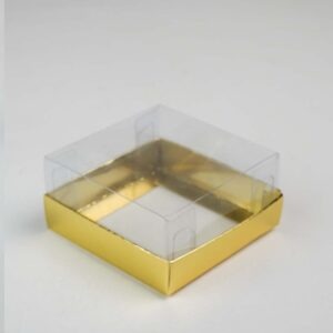 transparent gift box-4x4x2-golden