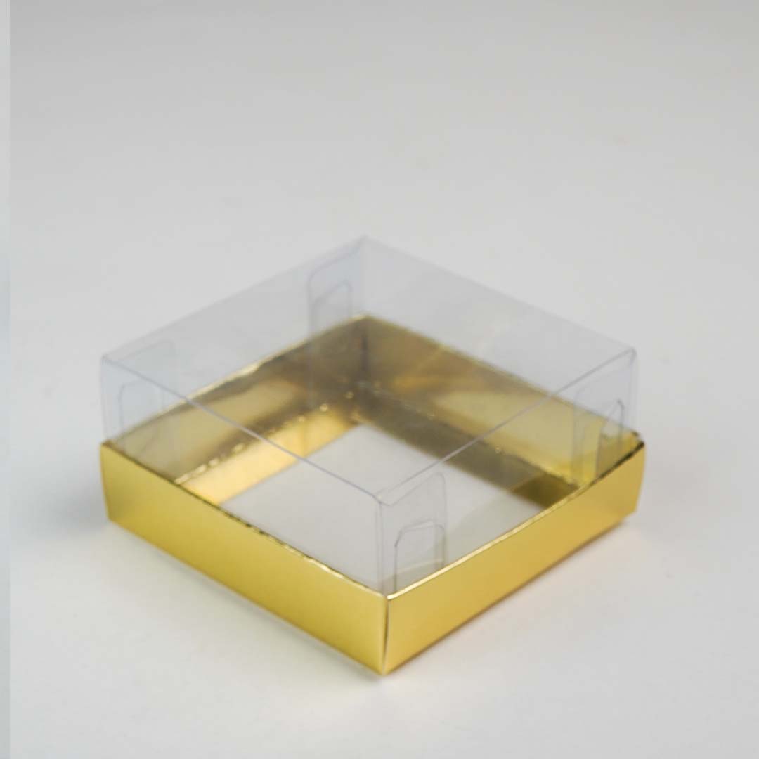 transparent gift box-4x4x2-golden