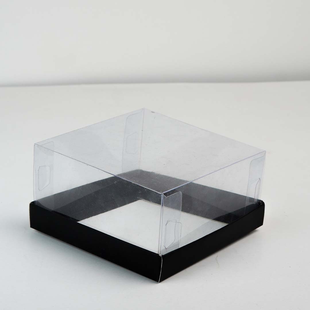 transparent gift box-6x6x3-inches-black