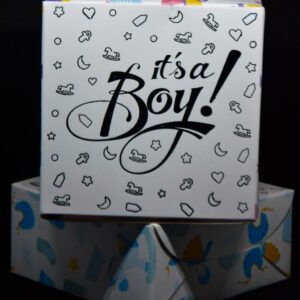 Baby Announcement Sweets Gift Box: “It’s A Boy” – Custom Baby Gift Packaging