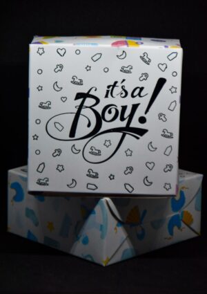 Baby Announcement Sweets Gift Box: “It’s A Boy” – Custom Baby Gift Packaging