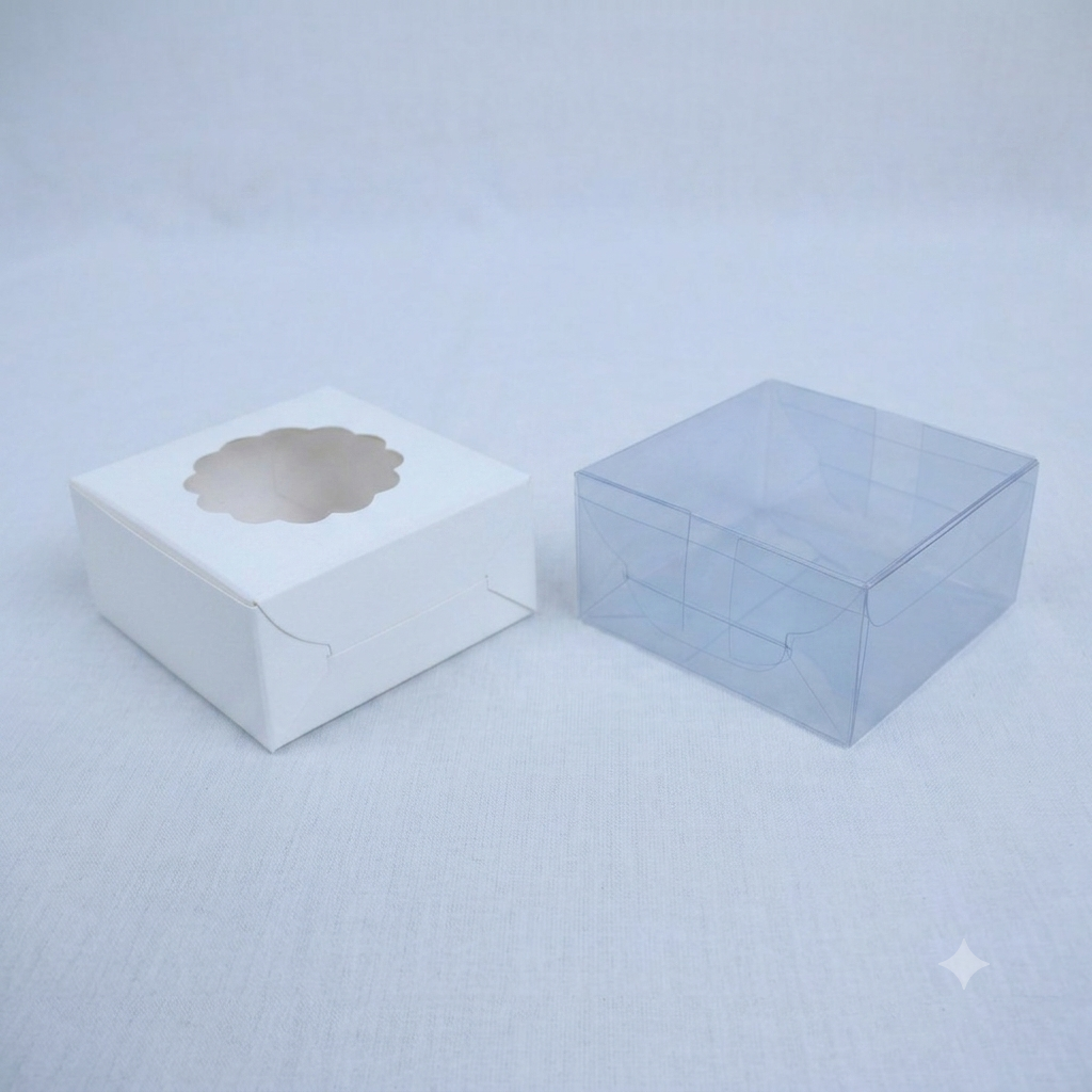 Small Pvc Bakery Gift Box for Brownie Bites, Candles & other small items (3x3x1.5 Inches)