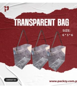 Transparent gift box with ribbon handle (6*3*6)